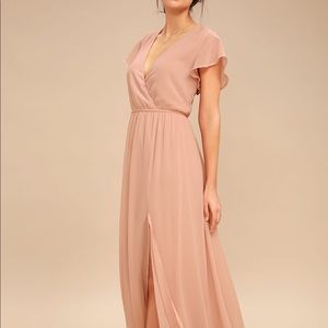 Blush Maxi Dress, Lulus bridesmaid dress size XS